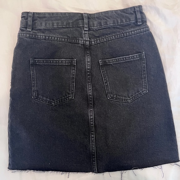 ASOS Faded Black Denim Mini Skirt - Picture 2 of 5